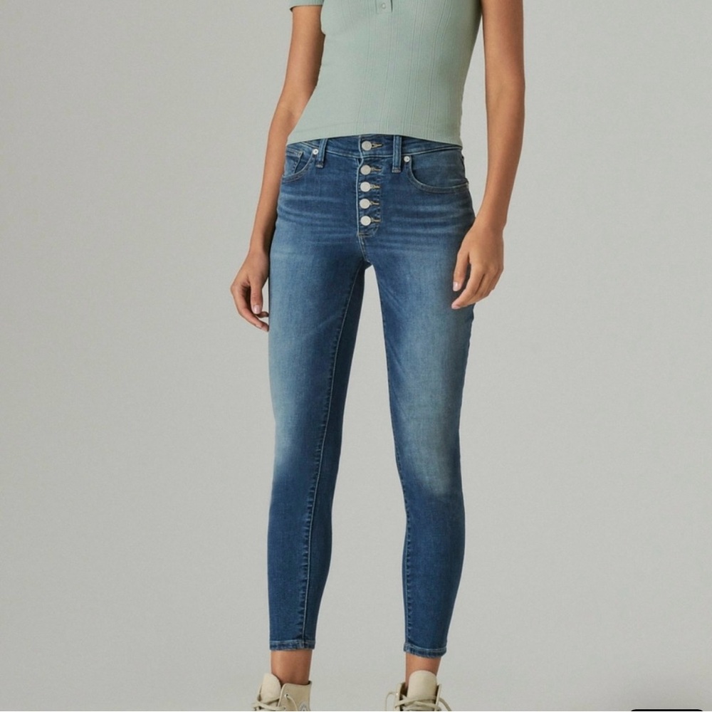 Lucky Brand Women’s Button Fly Skinny Blue Jeans Size 8/29A
